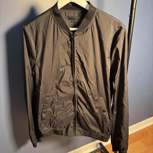 RUDSAK Men’s Lightweight Bomber Jacket Black Full Zip Small